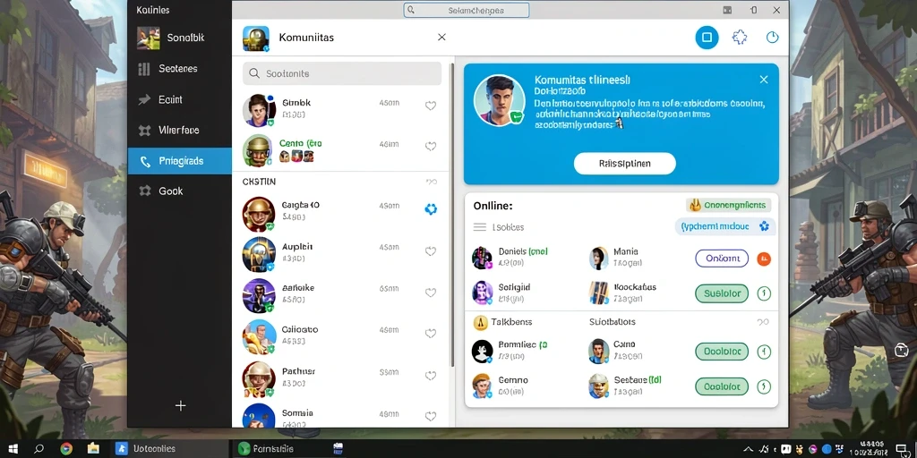 Screenshot interaksi dengan teman dalam mode multiplayer.